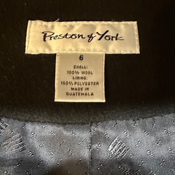 Preston & York Women's Dark Brown Double-Breasted Hooded Wool Coat Size 6 - Picture 12 of 12